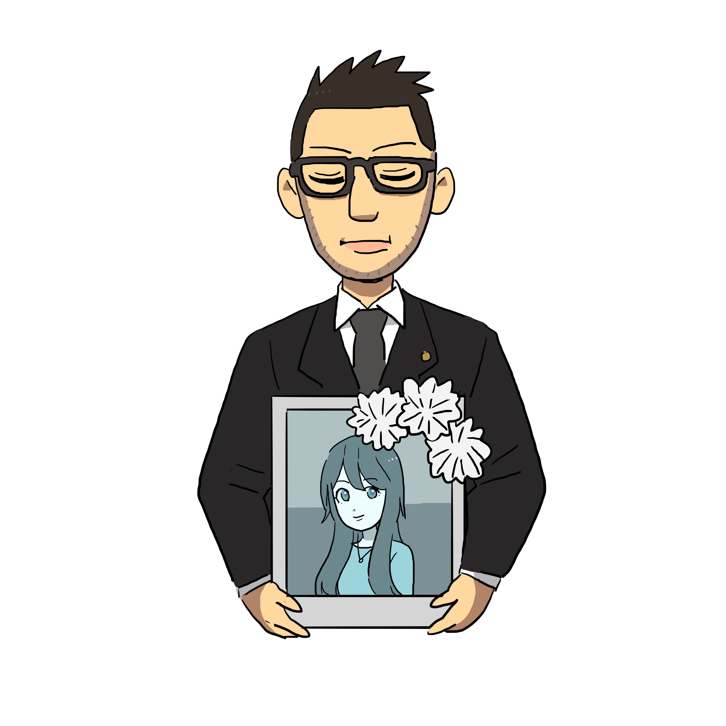 本人の希望に沿って葬送を引き受ける行政書士のイラスト